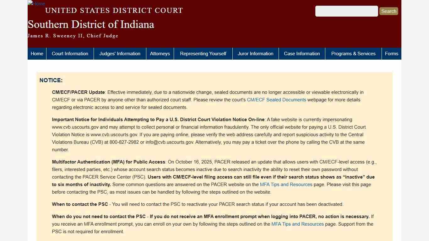 Southern District of Indiana | United States District Court